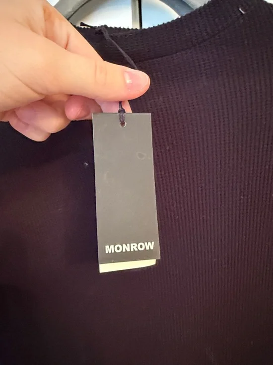 Monrow Black Ribbed Long-Sleeve Knit Dress - Picture 3 of 3